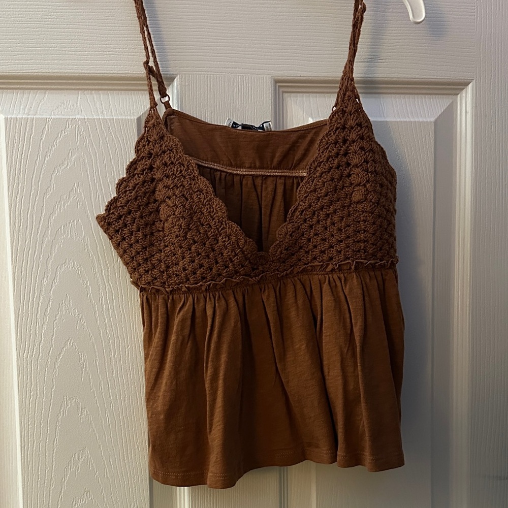 American Eagle Outfitters Brown Crochet Camisole